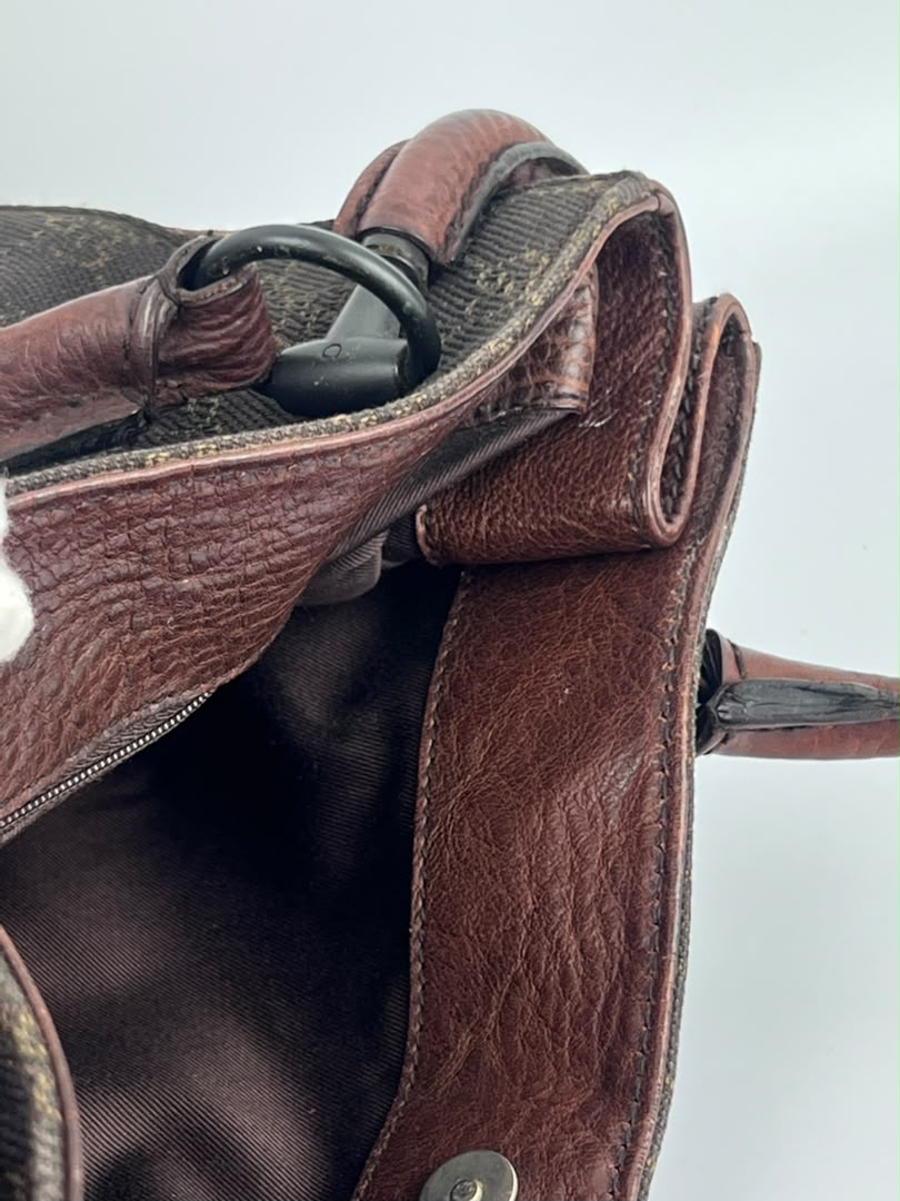 Chocolate GG Canvas Horsebit Shoulder Bag (Tom Ford Era)