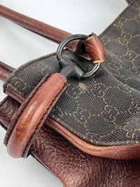 Chocolate GG Canvas Horsebit Shoulder Bag (Tom Ford Era)