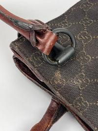 Chocolate GG Canvas Horsebit Shoulder Bag (Tom Ford Era)