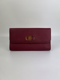 Burgundy Gancini Clutch On Chain