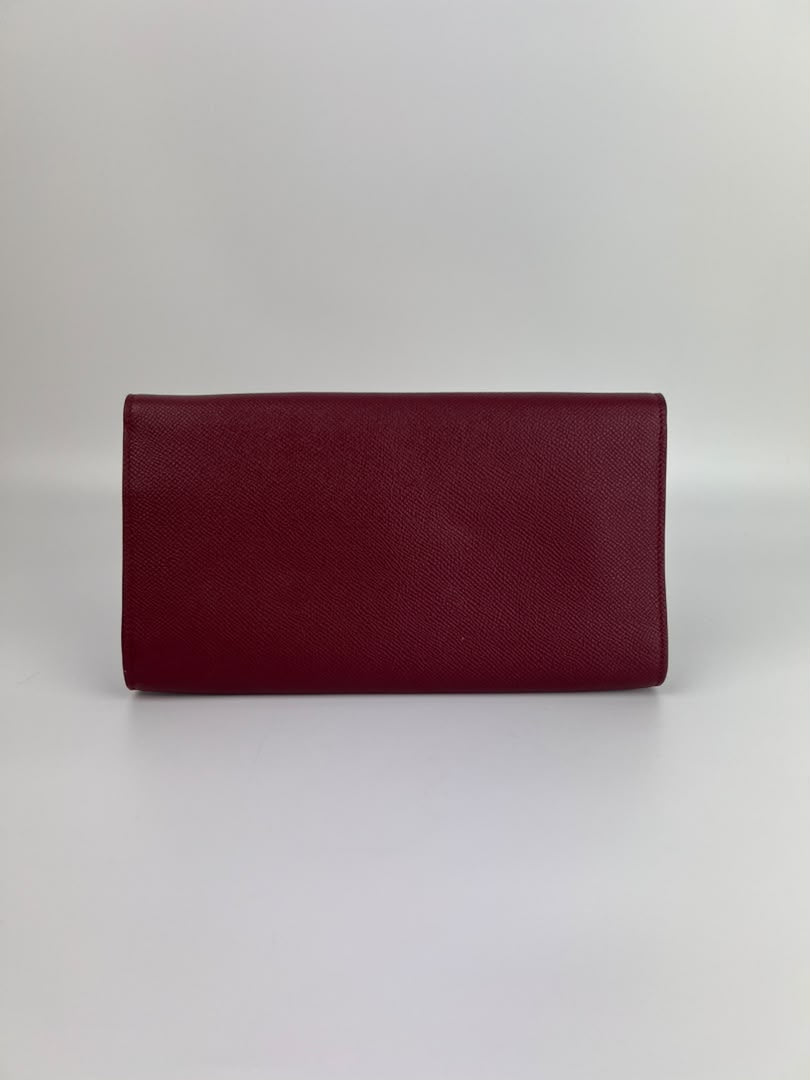 Burgundy Gancini Clutch On Chain