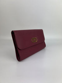 Burgundy Gancini Clutch On Chain