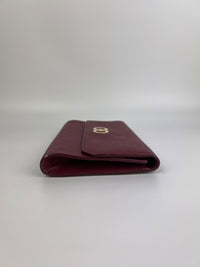 Burgundy Gancini Clutch On Chain