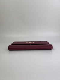 Burgundy Gancini Clutch On Chain