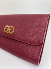 Burgundy Gancini Clutch On Chain