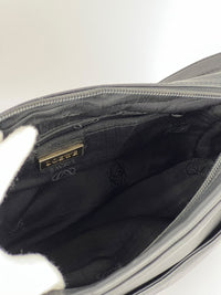 Vintage Black Leather Camera Crossbody Bag