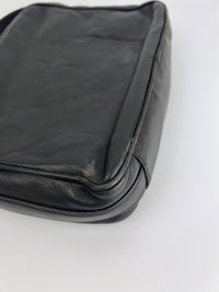Vintage Black Leather Camera Crossbody Bag