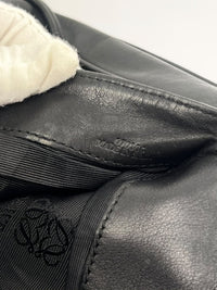 Vintage Black Leather Camera Crossbody Bag