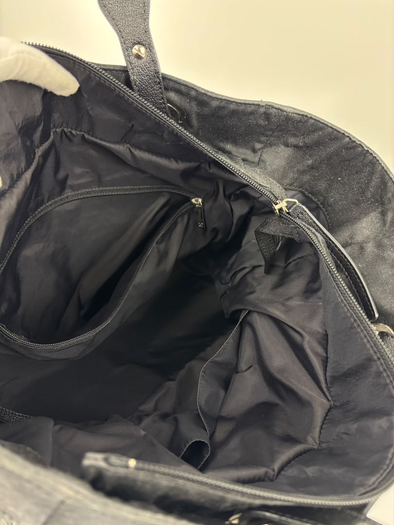 Paris-Biarritz Tote Black Quilted Nylon