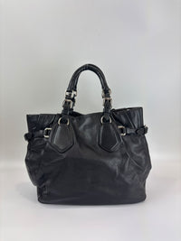 BN1568 Black Soft Calf Leather With Train Station Luggage Tag