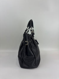 BN1568 Black Soft Calf Leather With Train Station Luggage Tag