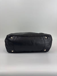 BN1568 Black Soft Calf Leather With Train Station Luggage Tag