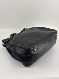 BN1568 Black Soft Calf Leather With Train Station Luggage Tag