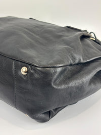 BN1568 Black Soft Calf Leather With Train Station Luggage Tag