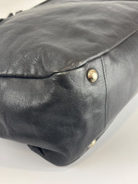 BN1568 Black Soft Calf Leather With Train Station Luggage Tag