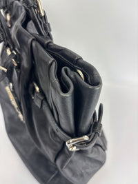 BN1568 Black Soft Calf Leather With Train Station Luggage Tag