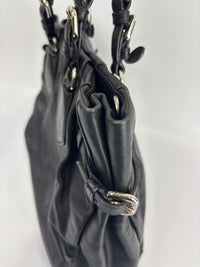 BN1568 Black Soft Calf Leather With Train Station Luggage Tag