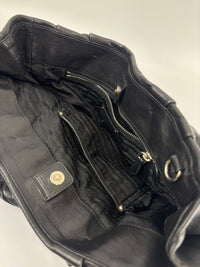 BN1568 Black Soft Calf Leather With Train Station Luggage Tag