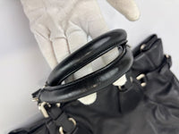 BN1568 Black Soft Calf Leather With Train Station Luggage Tag