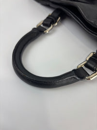 BN1568 Black Soft Calf Leather With Train Station Luggage Tag