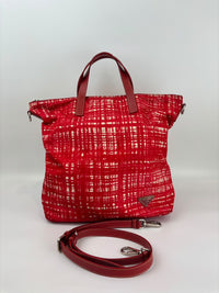 Tessuto Red & White Stampato Nylon 2-Way Tote