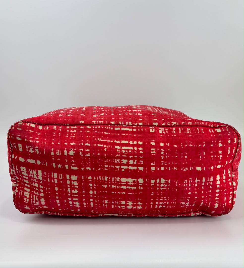 Tessuto Red & White Stampato Nylon 2-Way Tote