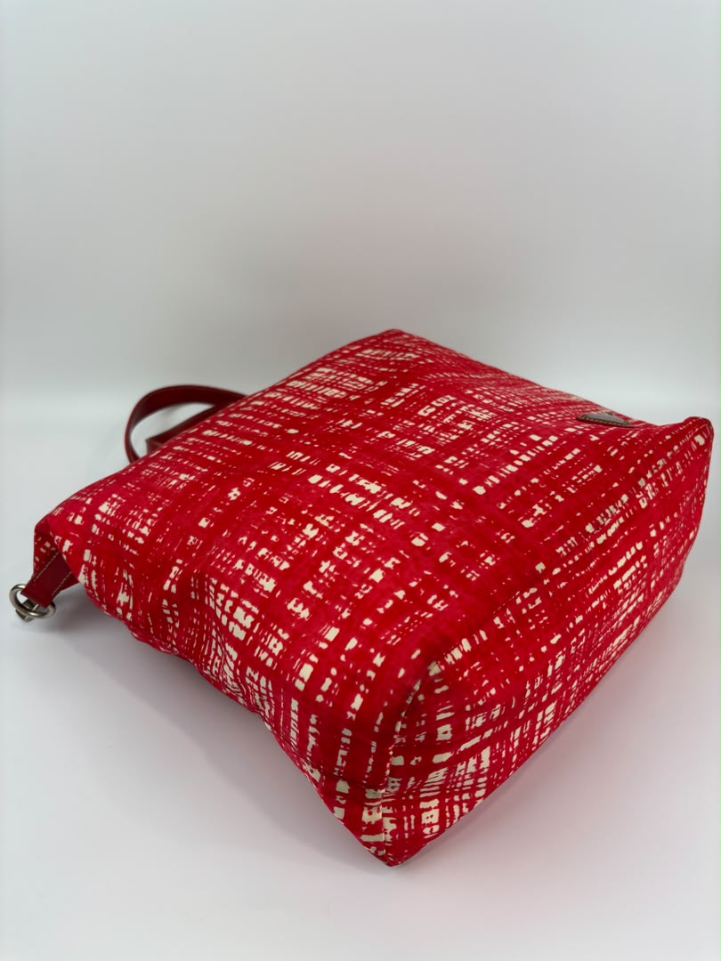 Tessuto Red & White Stampato Nylon 2-Way Tote