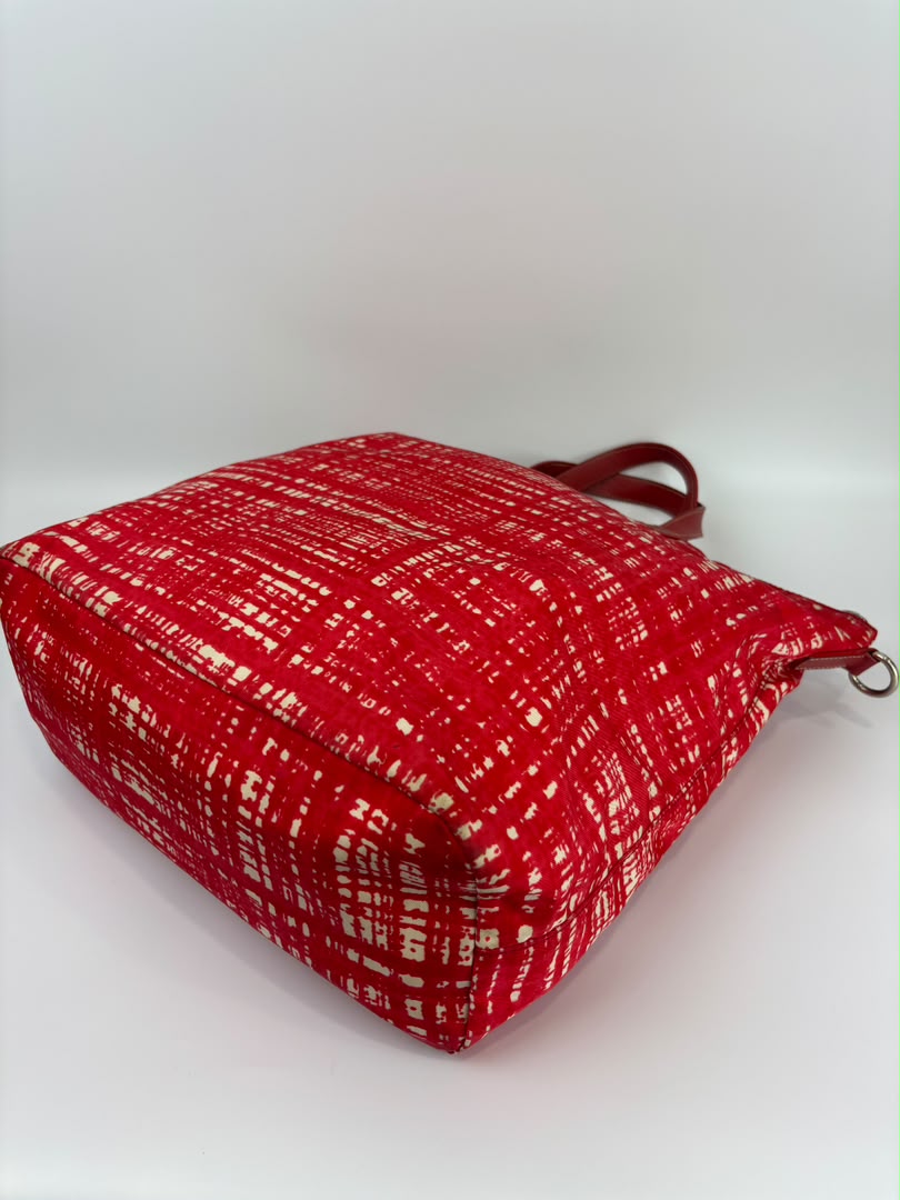 Tessuto Red & White Stampato Nylon 2-Way Tote
