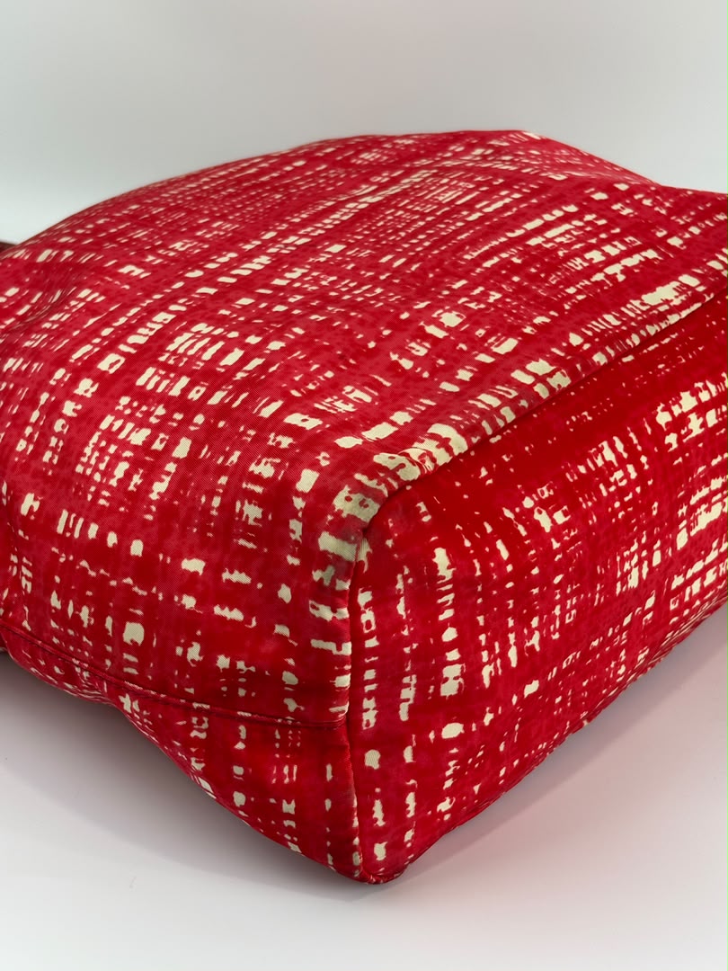 Tessuto Red & White Stampato Nylon 2-Way Tote