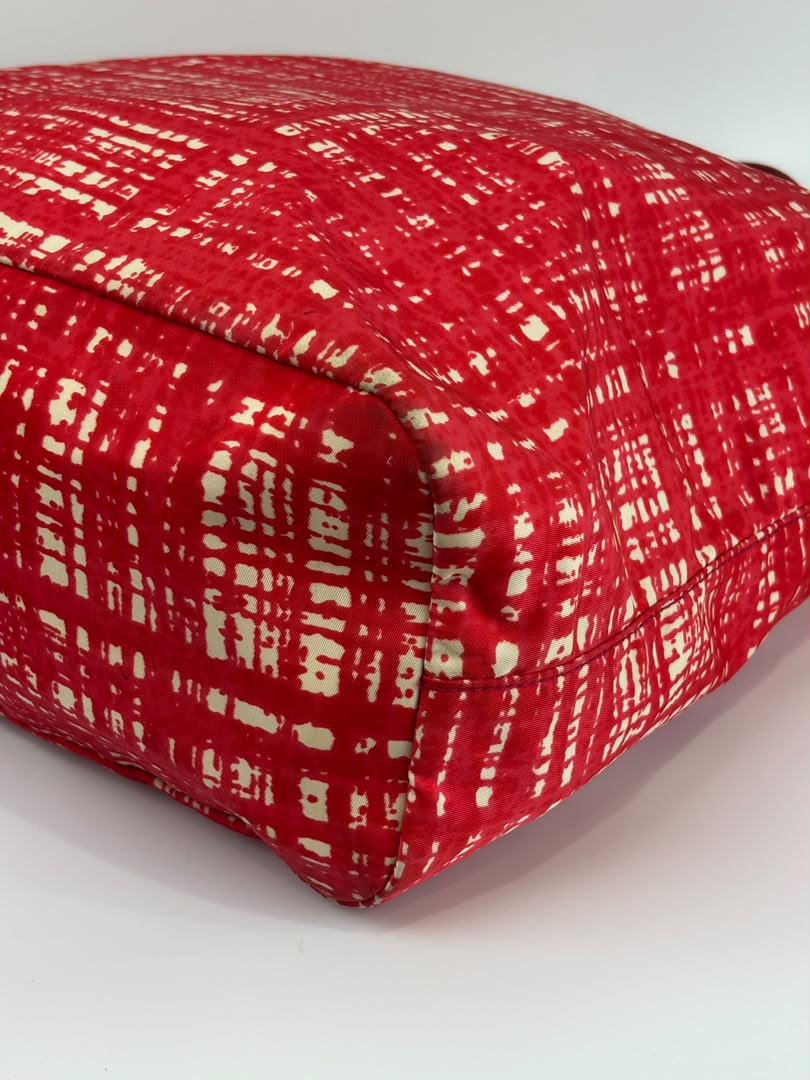 Tessuto Red & White Stampato Nylon 2-Way Tote