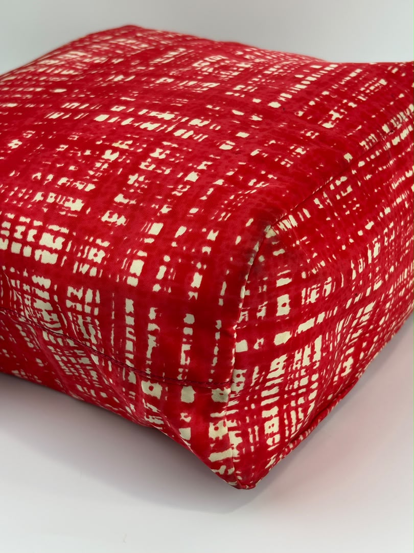 Tessuto Red & White Stampato Nylon 2-Way Tote