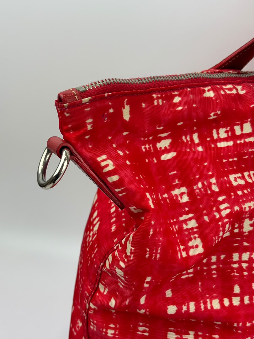 Tessuto Red & White Stampato Nylon 2-Way Tote
