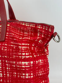 Tessuto Red & White Stampato Nylon 2-Way Tote