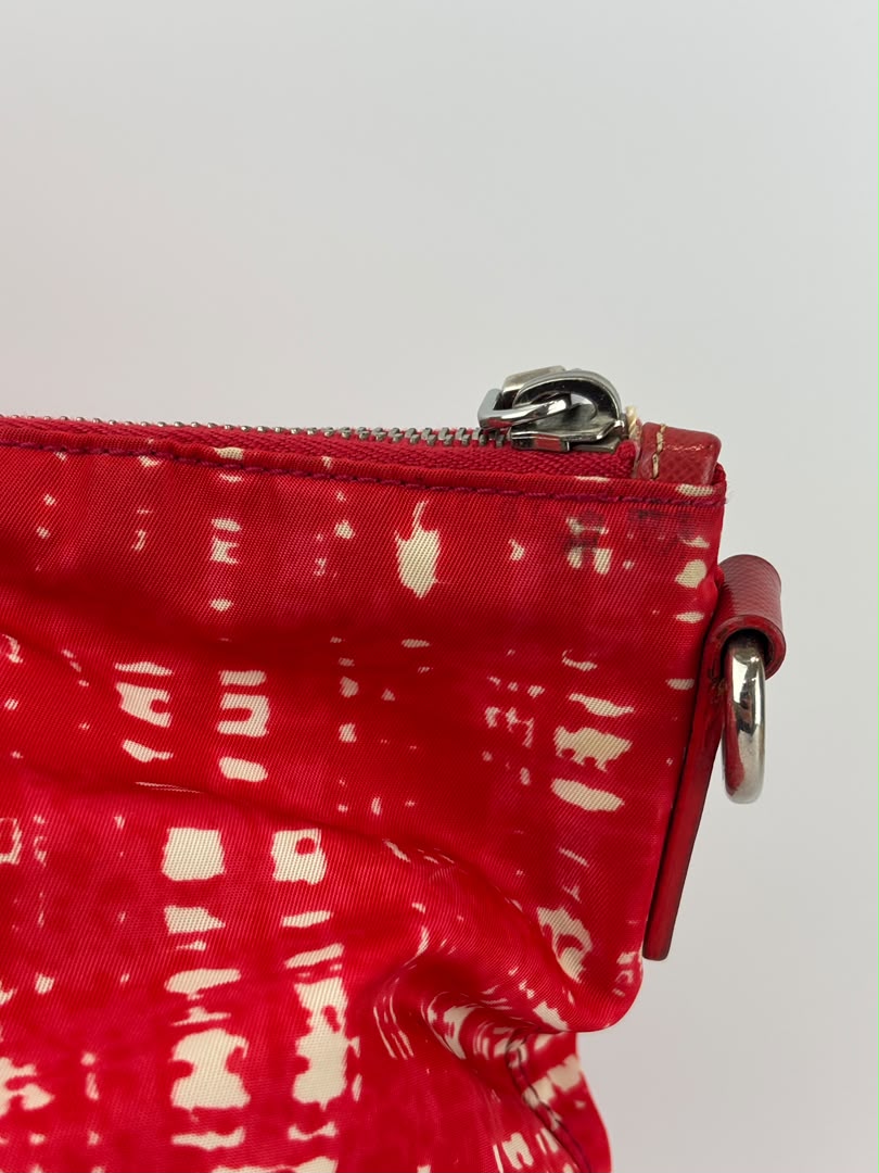 Tessuto Red & White Stampato Nylon 2-Way Tote