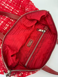 Tessuto Red & White Stampato Nylon 2-Way Tote