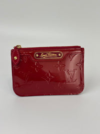 Monogram Vernis Pochette Cles Key & Change Holder in Cherry Red