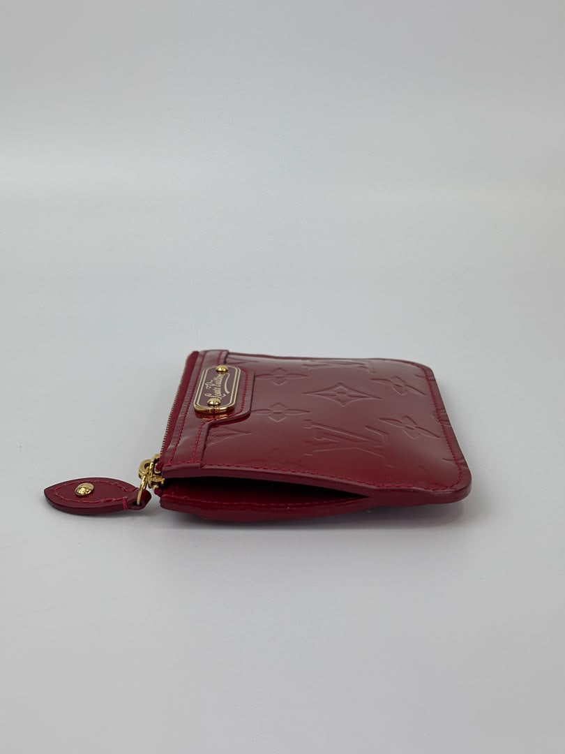 Monogram Vernis Pochette Cles Key & Change Holder in Cherry Red