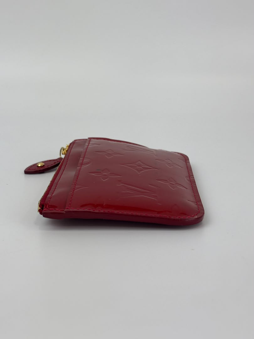 Monogram Vernis Pochette Cles Key & Change Holder in Cherry Red