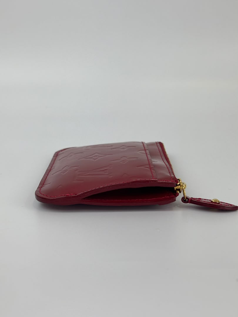Monogram Vernis Pochette Cles Key & Change Holder in Cherry Red