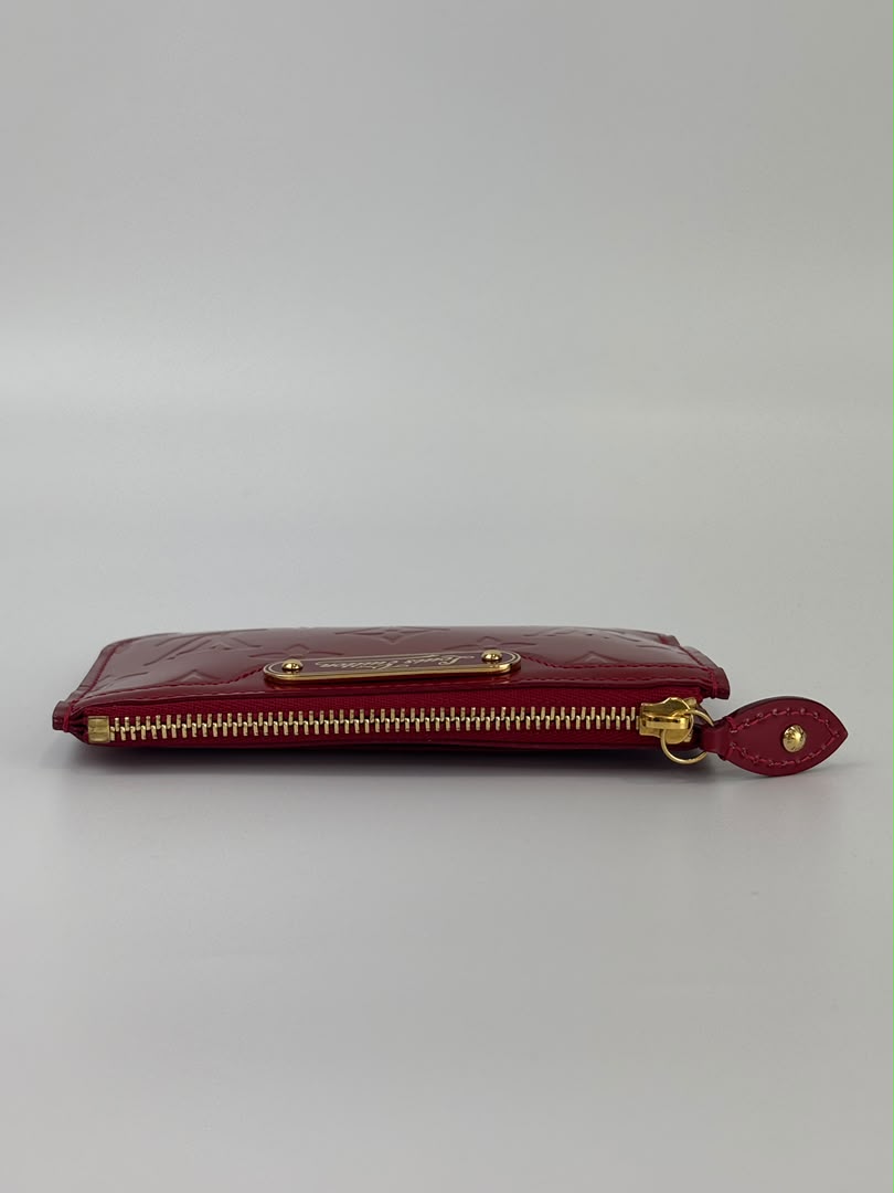 Monogram Vernis Pochette Cles Key & Change Holder in Cherry Red