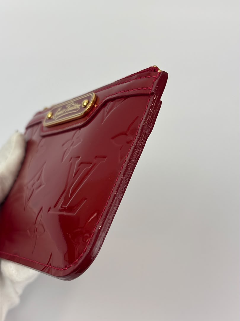 Monogram Vernis Pochette Cles Key & Change Holder in Cherry Red