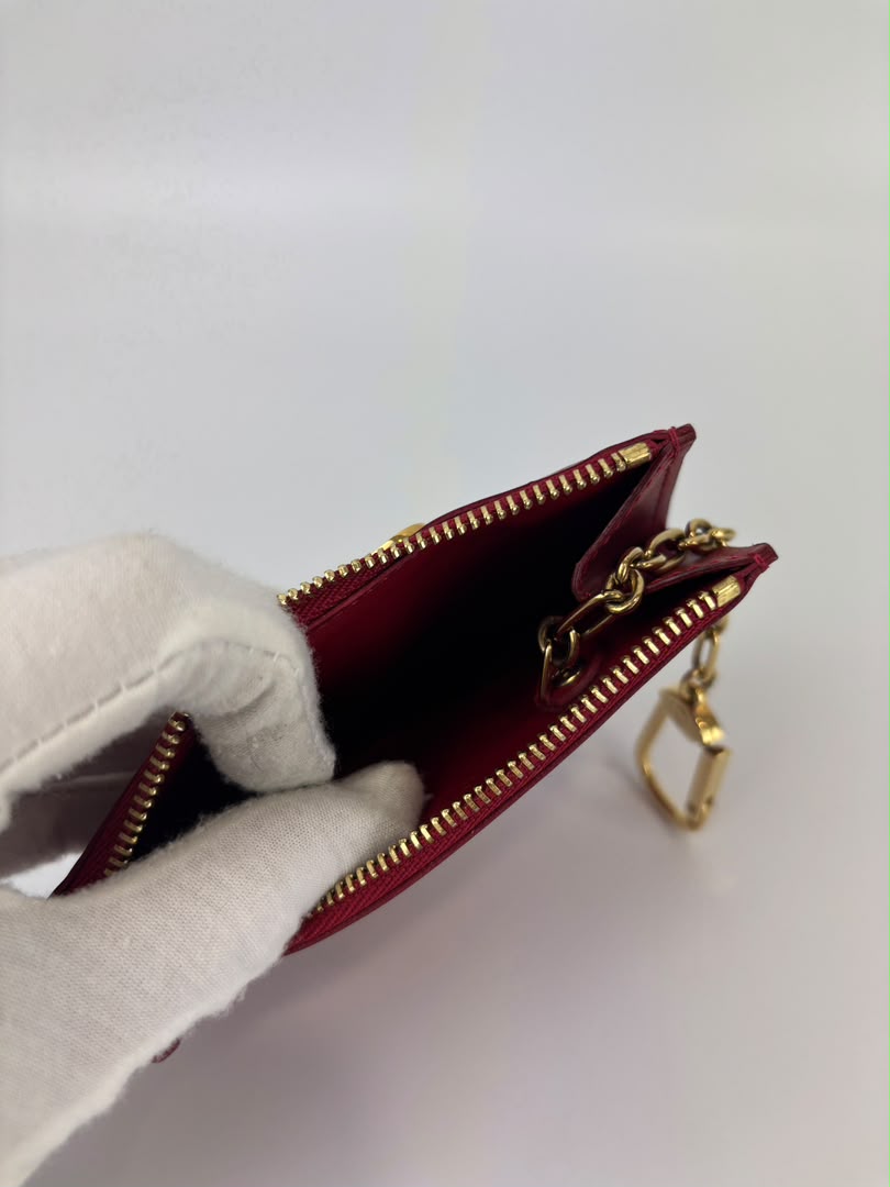 Monogram Vernis Pochette Cles Key & Change Holder in Cherry Red
