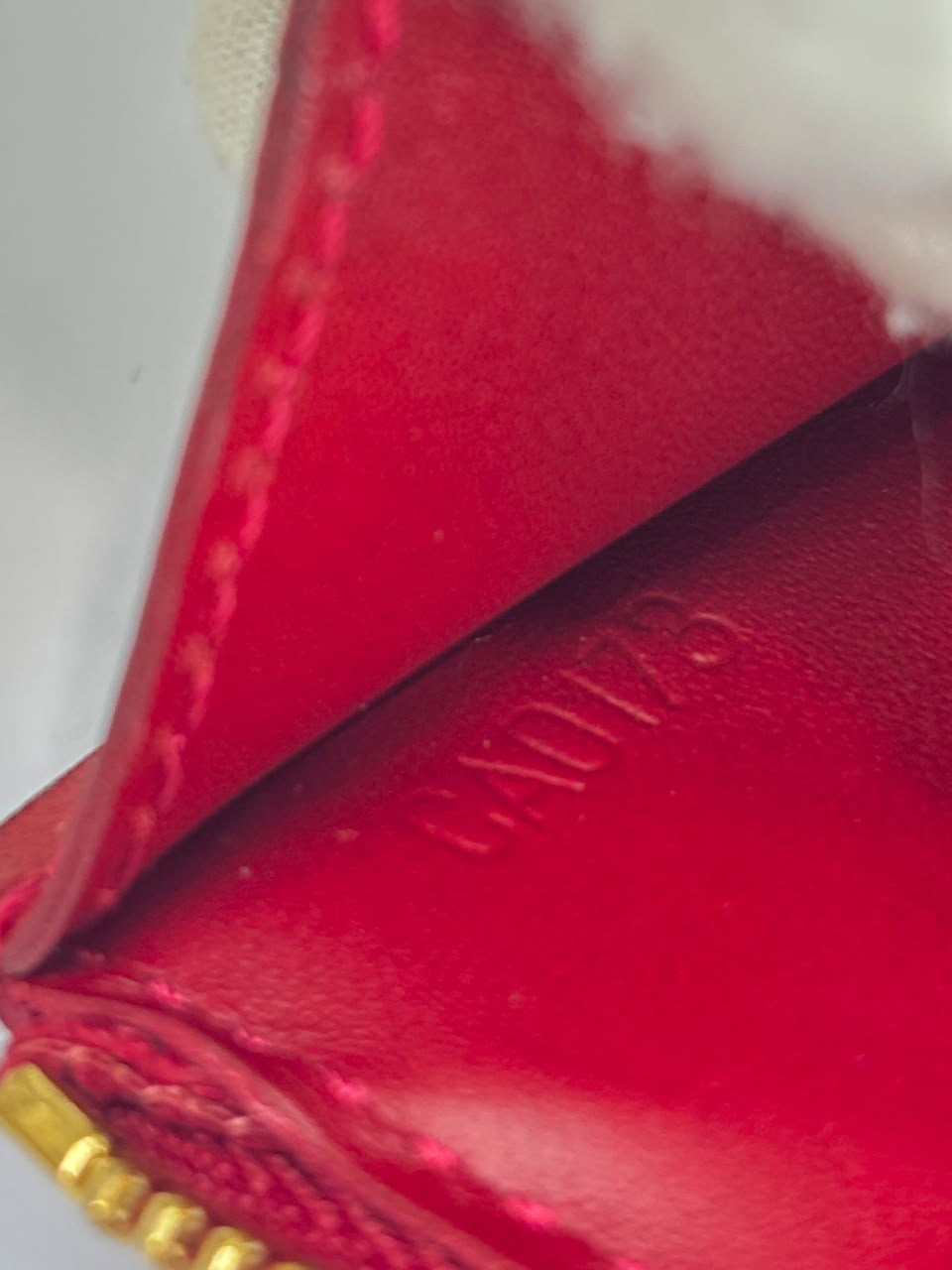 Monogram Vernis Pochette Cles Key & Change Holder in Cherry Red