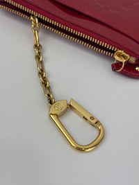 Monogram Vernis Pochette Cles Key & Change Holder in Cherry Red