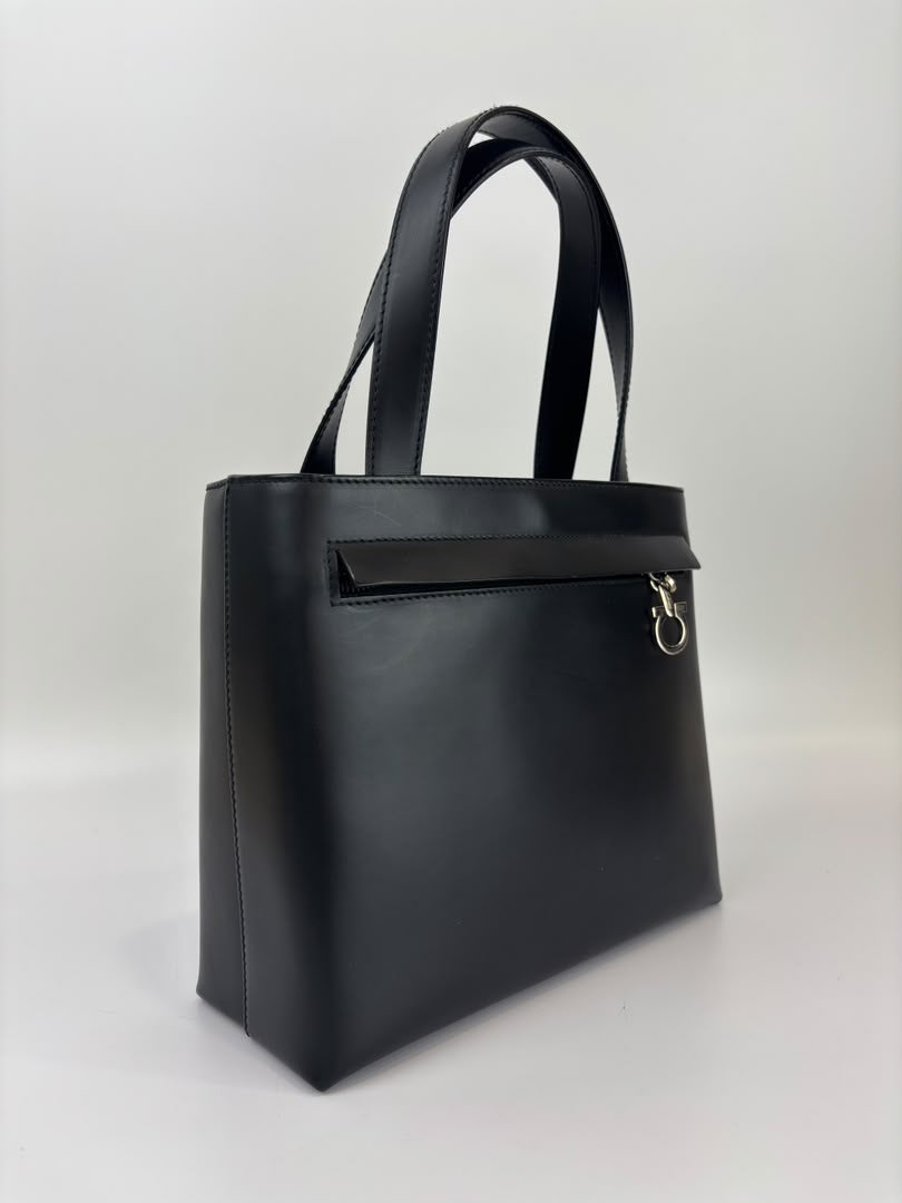 Gancini Top Handle Bag in Black