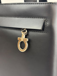 Gancini Top Handle Bag in Black