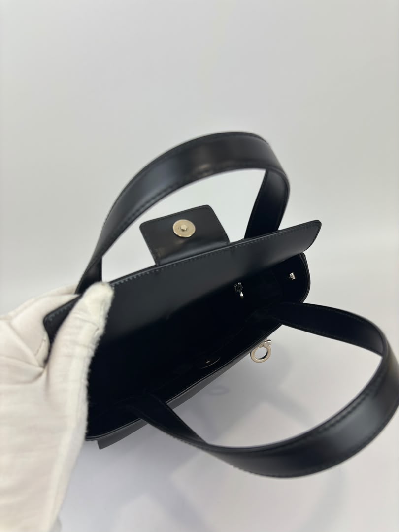 Gancini Top Handle Bag in Black