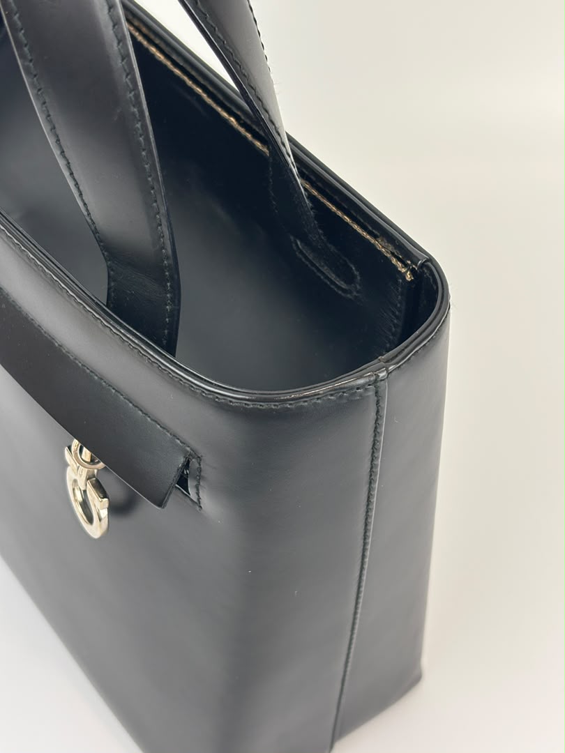Gancini Top Handle Bag in Black