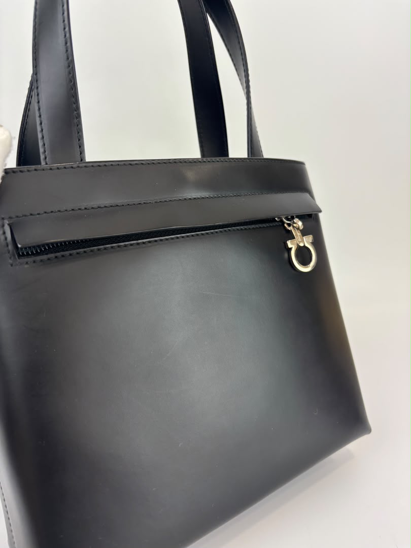 Gancini Top Handle Bag in Black