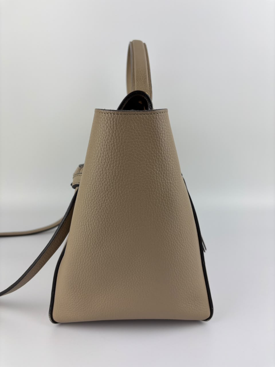 Mini Belt Bag in Light Taupe Grained Calfskin Leather